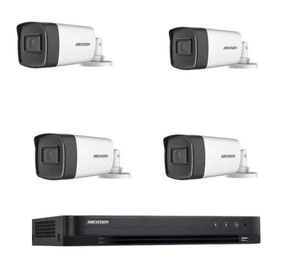 Hikvision 40m infravörös és Hikvision 4 csatornás DVR 4 kültéri FULL HD
kamera felügyeleti készlet