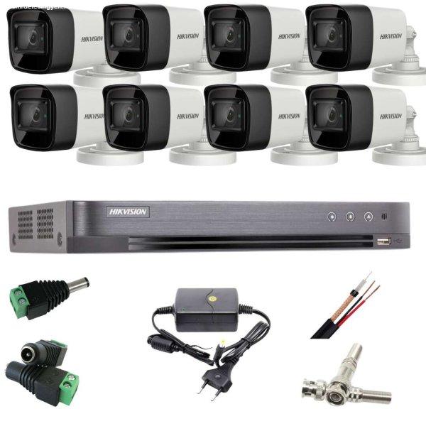 Hikvision professzionális CCTV rendszer, 8 kamera, 5MP Turbo HD IR 40m
