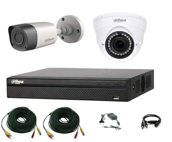 Dahua HDCVI mixt professzionális videó felügyeleti rendszer, 2 kamera 2MP IR
Smart 20m 4 csatornás DAHUA DVR, kiegészítők, élő internet