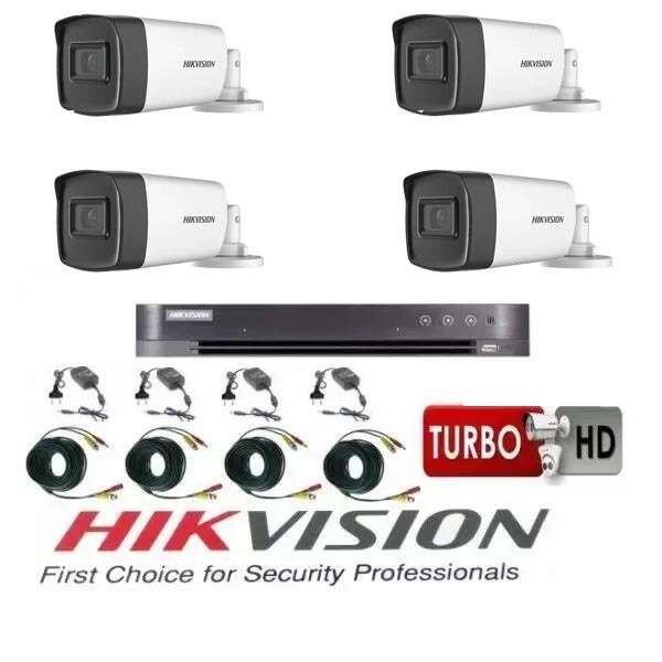 Videó felügyeleti rendszer Hikvision 4 kamerák 2MP Turbo HD, IR80m és IR40m,
Hikvision DVR, HARD 500GB, teljes tartozékok