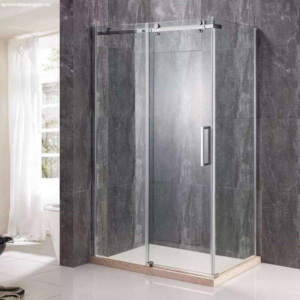 Diplon 120x80 cm fényűző tolóajtós aszimmetrikus zuhanykabin, 8mm edzett
áttetsző üveggel, 195 cm magas