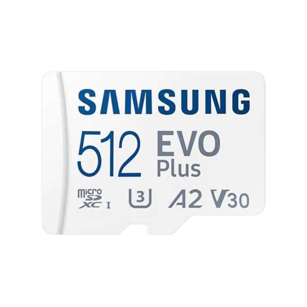 SAMSUNG Memóriakártya, EVO Plus microSD kártya (2021) 512GB, CLASS 10, UHS-1,
U3, V30, A2, + Adapter, R130/W