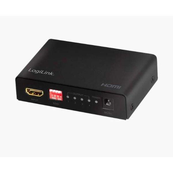 Logilink HDMI elosztó 1x4 port 4K/60 Hz HDCP EDID HDR CEC (HD0038) (HD0038)