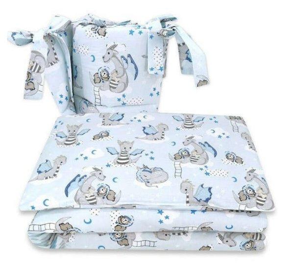 Baby Shop 3 részes ágynemű garnitúra - kék sárkány