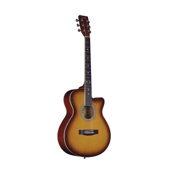 IdeallStore® klasszikus gitár, 95 cm, fa, Cutaway, narancs, állvánnyal