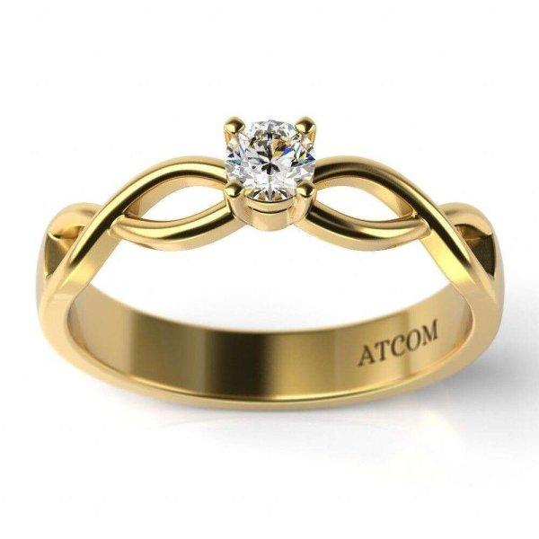 Aeron modell sárga arany eljegyzési gyűrű