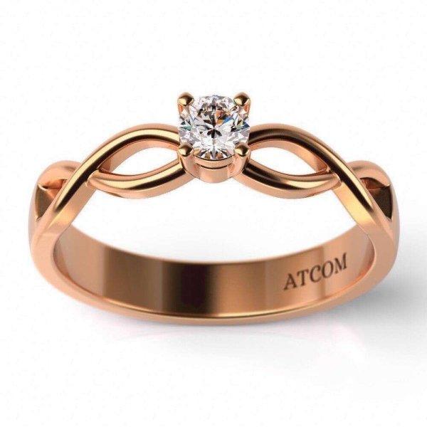 Aeron modell rózsaszín arany eljegyzési gyűrű