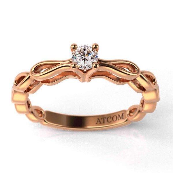 Perodon rózsaszín arany eljegyzési gyűrű