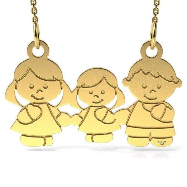 Sárga arany nyaklánc modell Anya apa és lány
