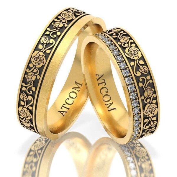Rosa Black sárga arany jegygyűrűk