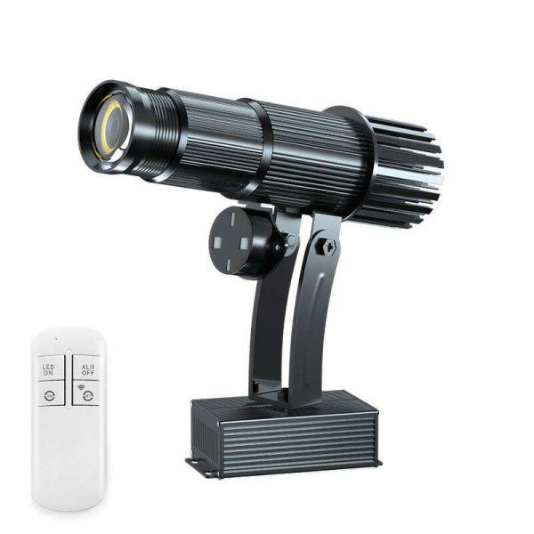 LED logó projektor, céges logó kivetítő vagy reklámlogó kivetítéshez,
25W-os LED izzóval, folyamatosan forgó Logó, távirányitóval, fekete