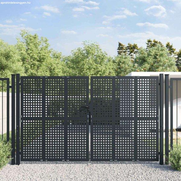 vidaXL antracitszürke acél kertkapu 300 x 250 cm