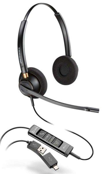 HP Poly EncorePro 525 Vezetékes Headset - Fekete