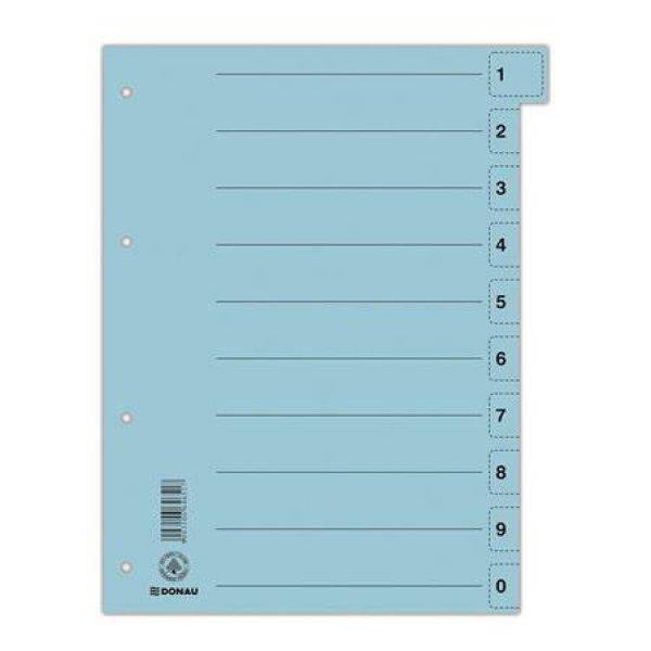 Regiszter, karton, A4, mikroperforált, DONAU, kék