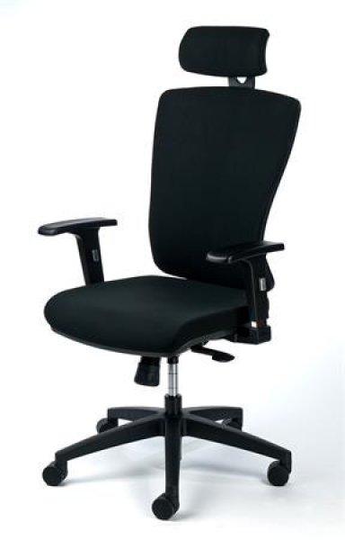 Irodai szék, állítható karfával, fekete szövetborítás, fekete
lábkereszt, MAYAH "Greg"