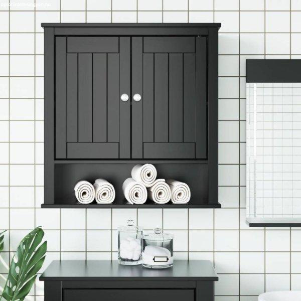 BERG fekete tömör fa fürdőszobai faliszekrény 69,5x27x71,5 cm