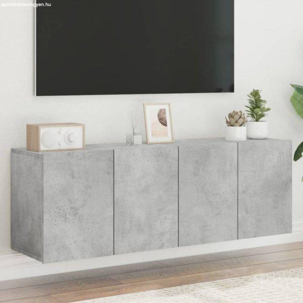 2 db betonszürke falra szerelhető TV-szekrény 60 x 30 x 41 cm