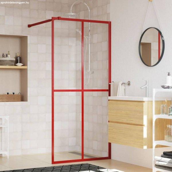 Piros zuhanyfal átlátszó ESG üveggel 90 x 195 cm