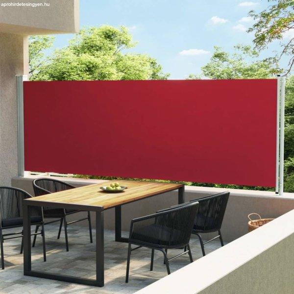 Piros kihúzható oldalsó terasz-napellenző 600 x 160 cm