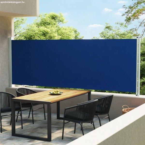 Kék kihúzható oldalsó terasz-napellenző 600 x 160 cm