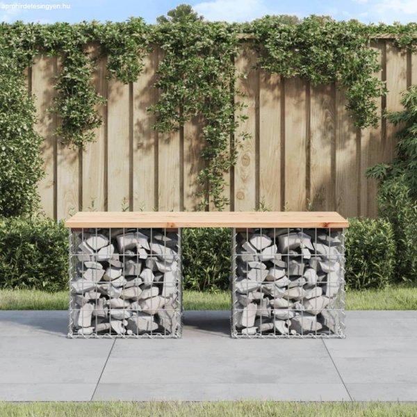 Tömör fenyőfa gabion kerti pad 103x44x42 cm