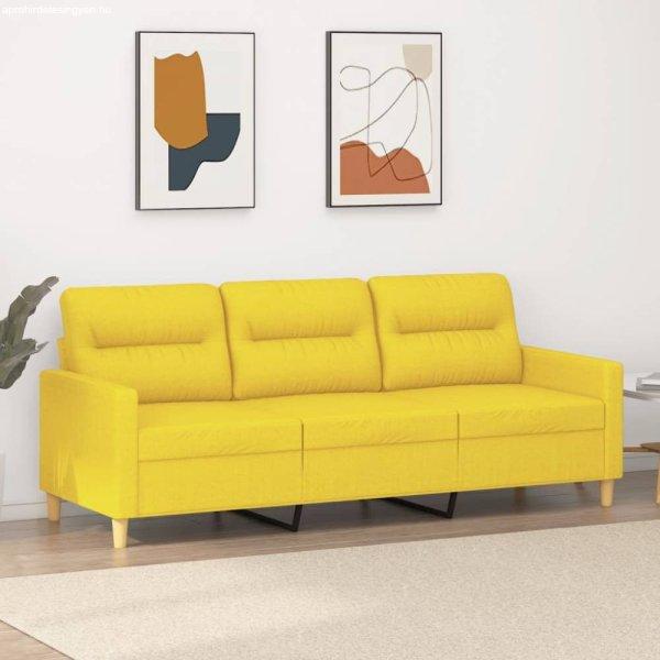 3 személyes világossárga szövet kanapé 180 cm