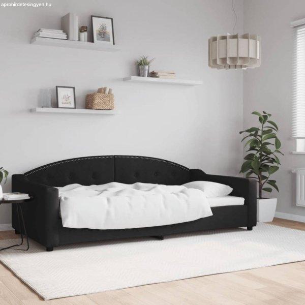 Fekete szövet kanapéágy 100 x 200 cm