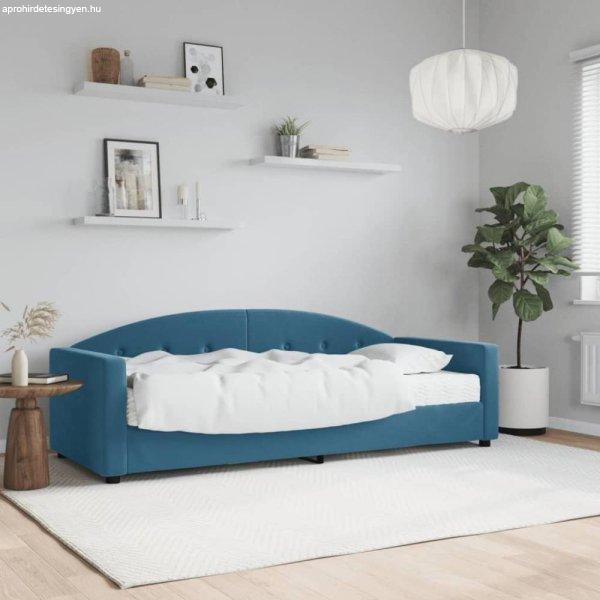 Kék bársony heverő matraccal 80 x 200 cm