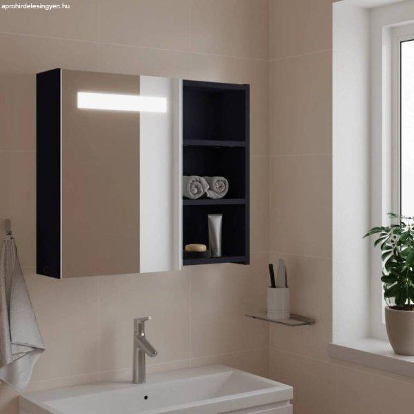 Szürke tükrös fürdőszobaszekrény LED-del 60 x 13 x 52 cm