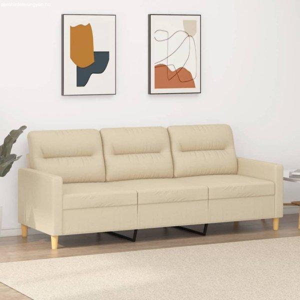 3 személyes krémszínű szövet kanapé 180 cm