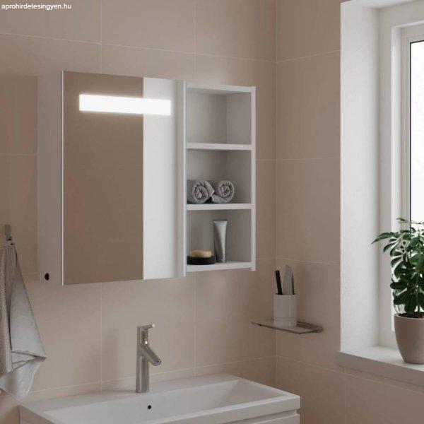 Fehér tükrös fürdőszobaszekrény LED-del 60 x 13 x 52 cm