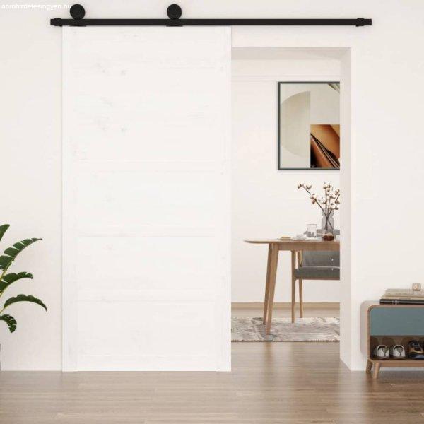 Fehér tömör fenyőfa istálló stílusú ajtó 100 x 1,8 x 204,5 cm