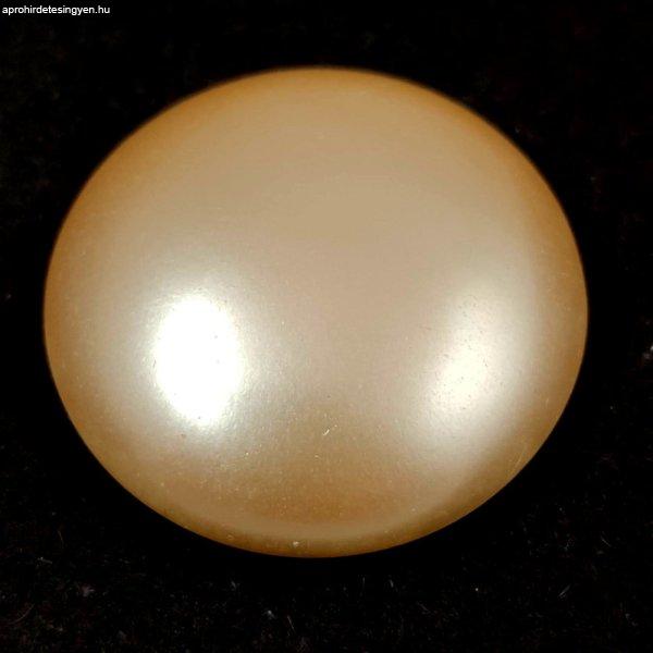 Cseh üveg kaboson - Alabaster Pearl Shine Light Beige - 25mm