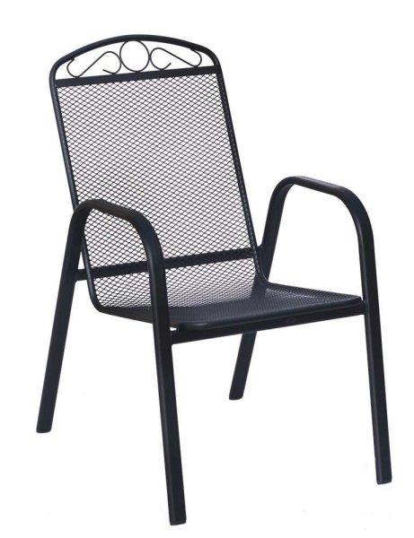 Rojaplast ZWMC-31 fém kerti szék, 56x69x93 cm, fekete
