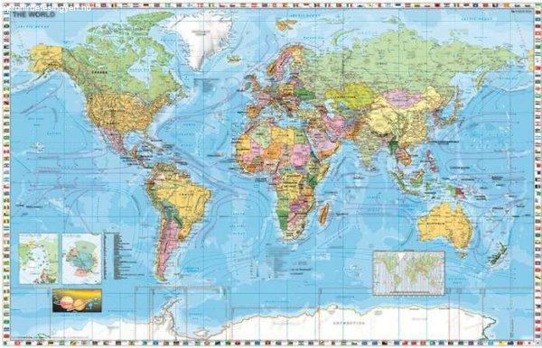 Stiefel Falitérkép 136x96 cm - Föld országai