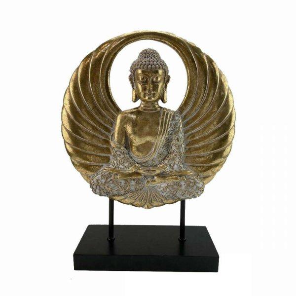 Dekoratív Figura DKD Home Decor 25 x 8 x 33 cm Fekete Aranysàrga Buddha Keleti