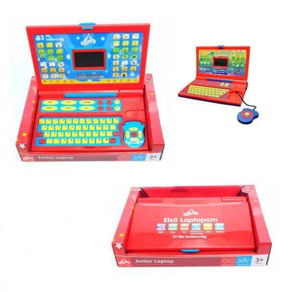 GWIC / Carousel V-852 Junior laptop - piros, magyarul beszélő LCD kijelzős
gyermek laptop, oktató foglalkoztató játék kihúzható egérrel