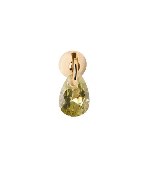 PDPAOLA Elegáns aranyozott single fülbevaló cirkónium
kővel Green Lily Gold PG01-203-U - 1 db