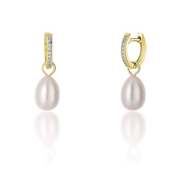 JwL Luxury Pearls Ezüst karika fülbevalók a Kate hercegnő
valódi gyöngy és cirkónium kövekkel 3 az 1- ben JL0686