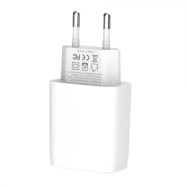 XO L57 hálozati töltő 2x USB + USB-C kábel (white)