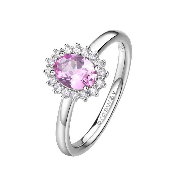 Brosway Elegáns ezüst gyűrű Fancy Vibrant Pink FVP73 54 mm