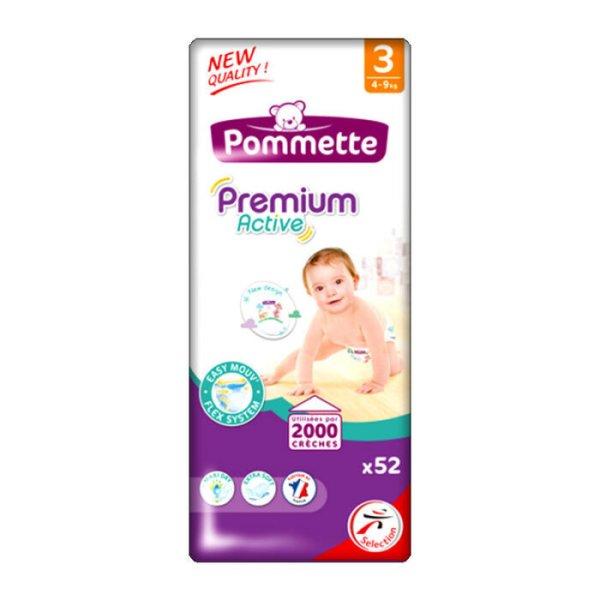 POMMETTE PREMIUM ACTIVE PELENKA GUMISDEREKÚ (3-AS) 4 - 9 KG (52 DB/CS)