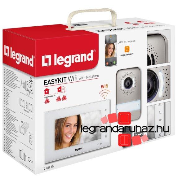 Legrand 2 vezetékes EASYKIT Wi-Fi videó kaputelefon szett: színes videó
(7''), bővíthető 1 lakásos, DIN moduláris táppal, fehér360915