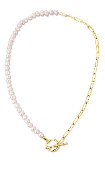 JwL Luxury Pearls Trendi aranyozott nyaklánc valódi folyami
gyöngyökkel JL0787