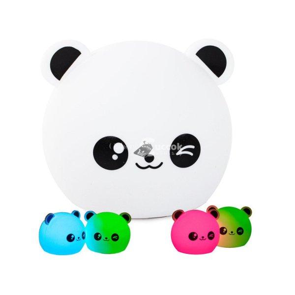 Gyerek LED éjjeli lámpa színes panda érintős.