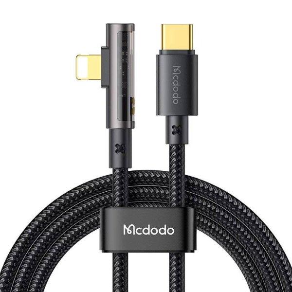 Prizma USB-C és Lightningszög kábel Mcdodo CA-3391, 1,8 m (fekete)