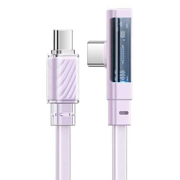 USB-C-USB-C kábel Mcdodo CA-3454 90 fokos 1,8 méter LED-del (lila)