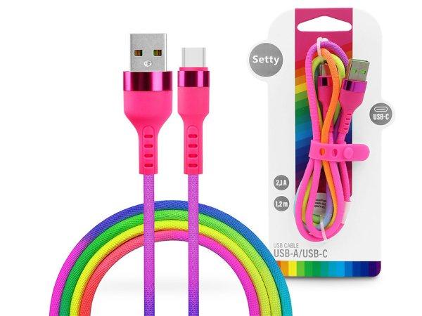 Setty USB - USB Type-C adat- és töltőkábel 1,2 m-es vezetékkel - Setty
Rainbow -5V/2,1A