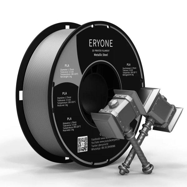Eryone Metallic Steel PLA Fémhatású Acél 3D nyomtató Filament 1.75mm,
1kg/tekercs