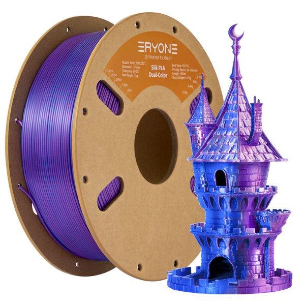 Eryone Silk PLA Dual Color selyemfényű lila és kék (purple & blue) 3D
nyomtató Filament 1.75mm, 1kg/tekercs